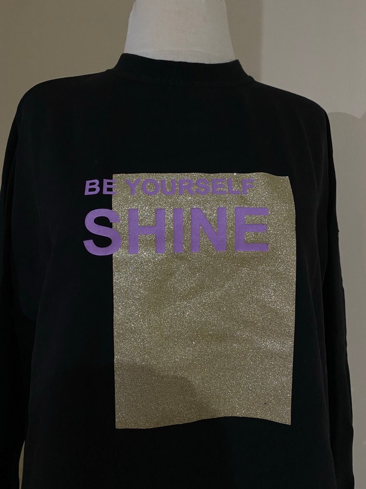 Siyah Payetli Uzun Kollu Sweatshirt - Görsel 2