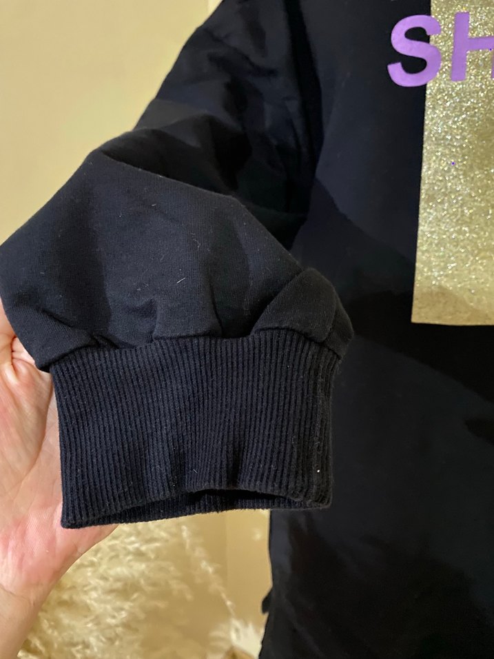 Siyah Payetli Uzun Kollu Sweatshirt - Görsel 3