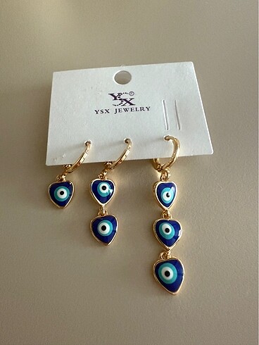 Yaz jewelery 3 lü çelik küpe