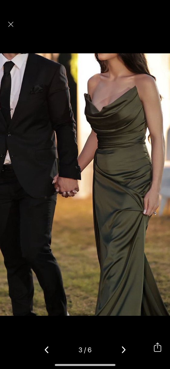 Haki yeşili abiye - Görsel 3