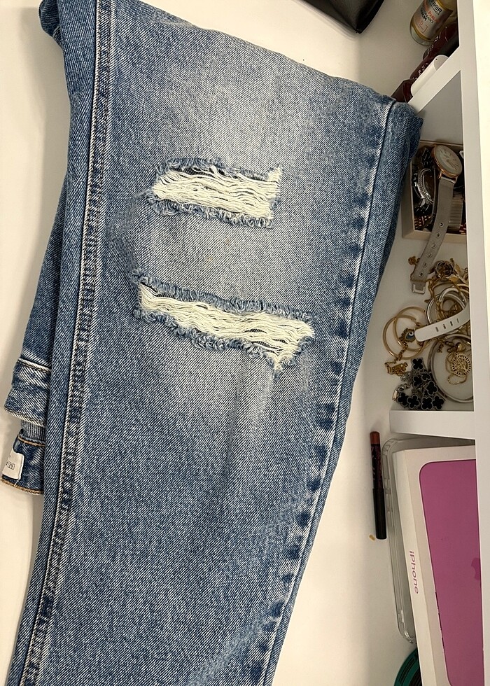 Distressed mom fit jean - Görsel 5