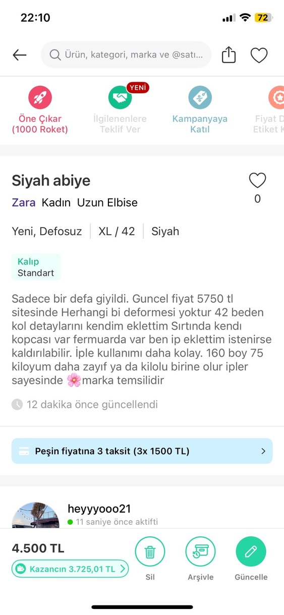 Siyah Straplez Uzun Gotik Abiye Elbise - Görsel 5