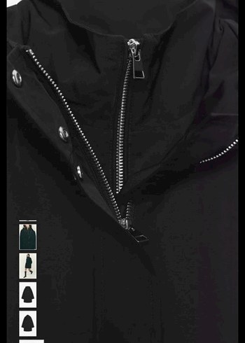 Siyah Deri Midi Kadın Yağmurluk - Görsel 9