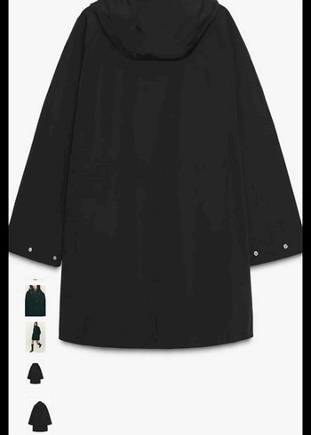 Siyah Deri Midi Kadın Yağmurluk - Görsel 8