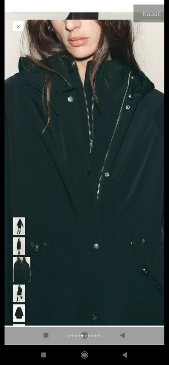 Siyah Deri Midi Kadın Yağmurluk - Görsel 5