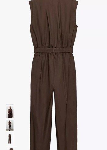 Kahverengi Kemerli Kadın Tulum - Görsel 7