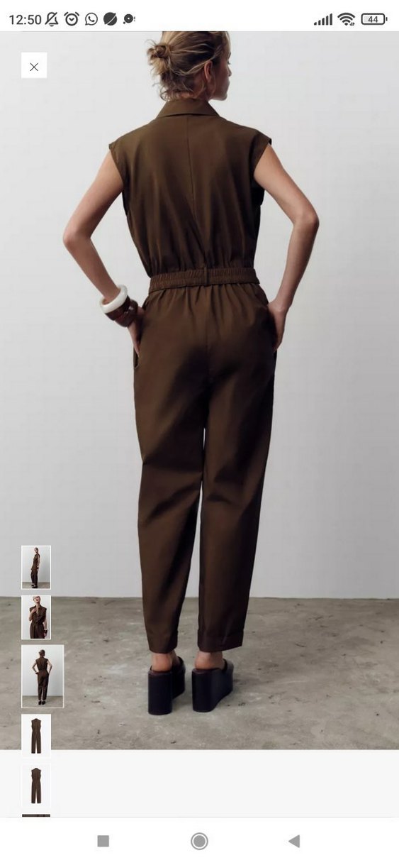 Kahverengi Kemerli Kadın Tulum - Görsel 5