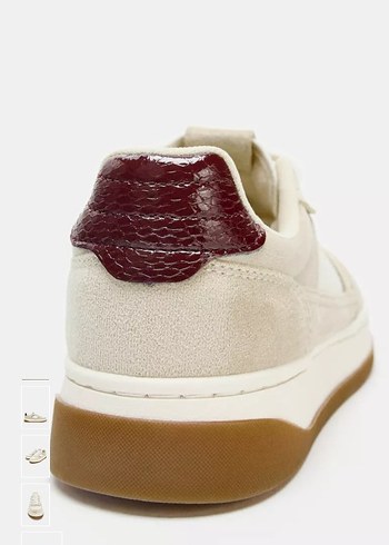 Beyaz Gri Süet Bağcıklı Stiletto Topuklu Spor Ayakkabı - Görsel 6