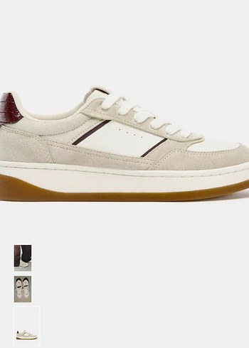 Beyaz Gri Süet Bağcıklı Stiletto Topuklu Spor Ayakkabı - Görsel 4