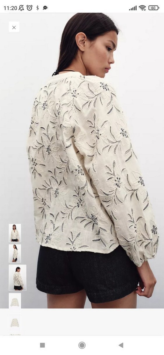 Nakışlı Bohem Düğmeli V Yakalı Kadın Bluz - Görsel 4