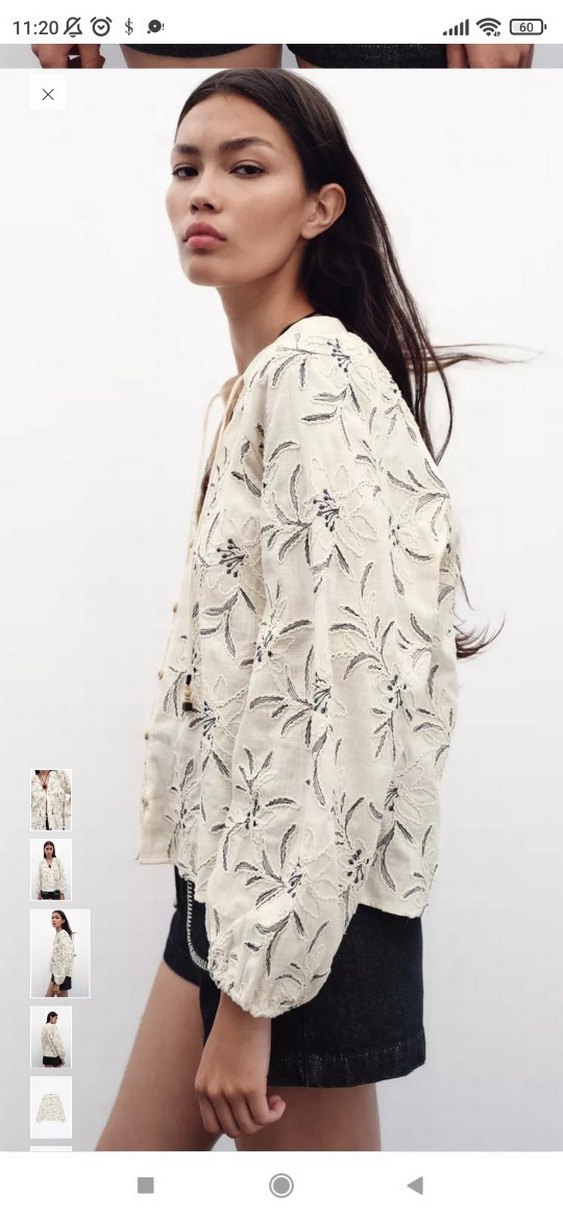 Nakışlı Bohem Düğmeli V Yakalı Kadın Bluz - Görsel 3