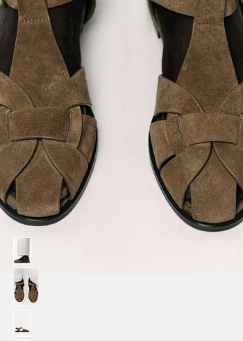 Kahverengi Süet Tokalı Kadın Sandalet - Görsel 5