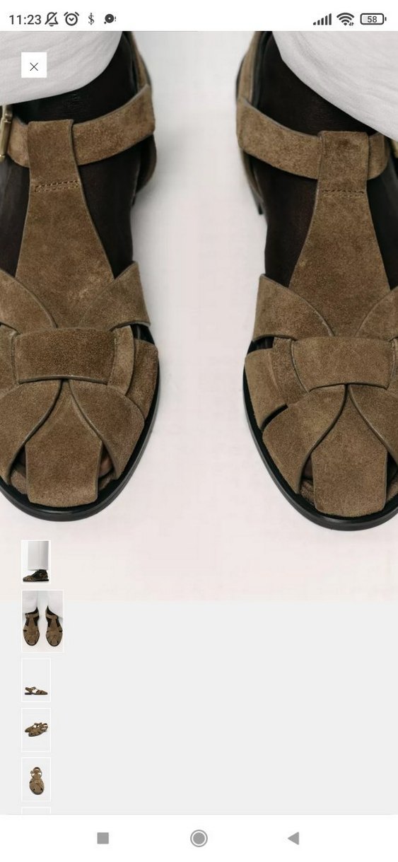 Kahverengi Süet Tokalı Kadın Sandalet - Görsel 5