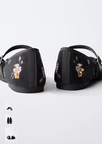 Gri Nakışlı Kadın Dolgu Topuklu Babet - Görsel 6