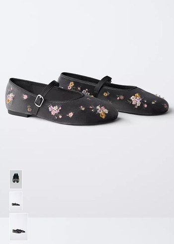 Gri Nakışlı Kadın Dolgu Topuklu Babet - Görsel 4