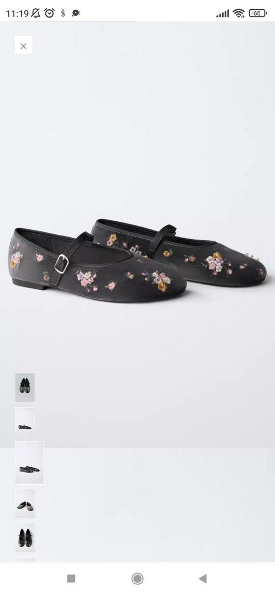 Gri Nakışlı Kadın Dolgu Topuklu Babet - Görsel 4