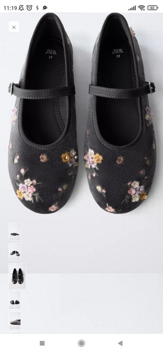 Gri Nakışlı Kadın Dolgu Topuklu Babet - Görsel 5