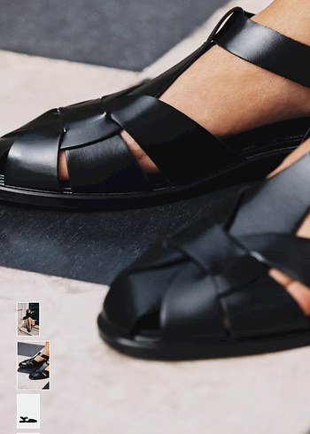 Kemer Tokalı Siyah Kadın Sandalet - Görsel 3