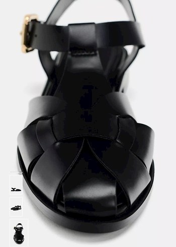 Kemer Tokalı Siyah Kadın Sandalet - Görsel 5