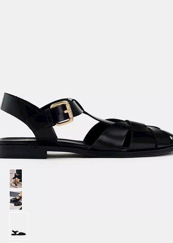 Kemer Tokalı Siyah Kadın Sandalet - Görsel 2