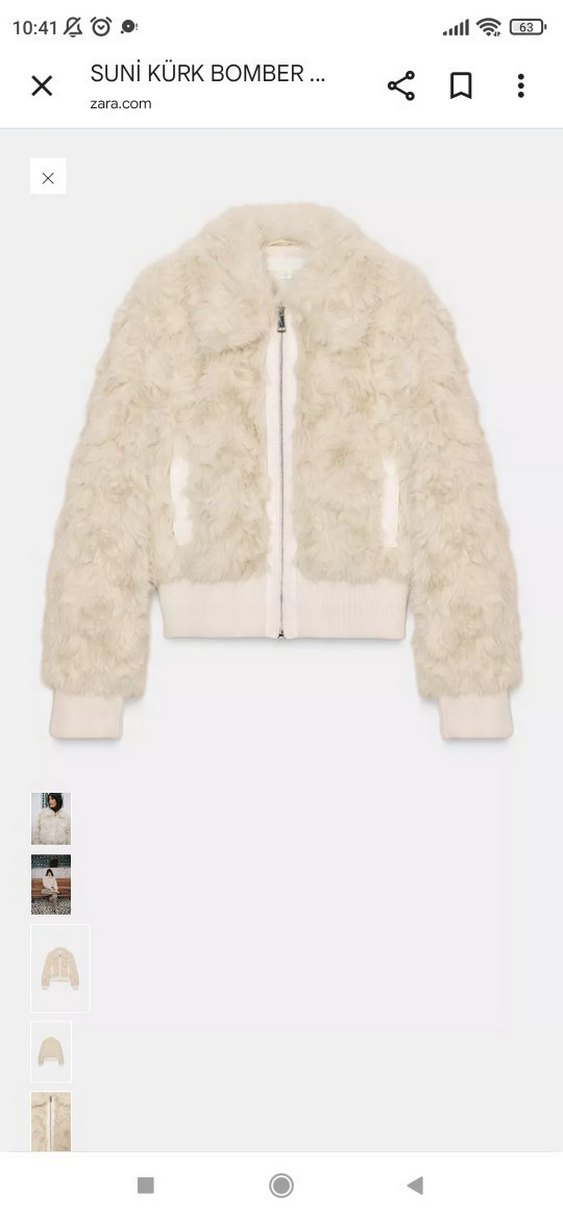 Bej Peluş Detaylı Midi Kadın Kürk Ceket - Görsel 3