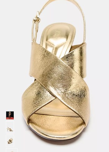 Altın Renkli Deri Stiletto Topuklu Kadın Ayakkabı - Görsel 3