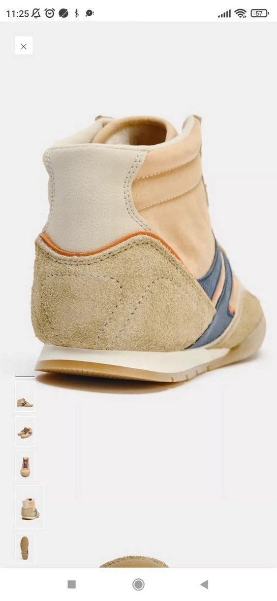 Bej Süet Dolgu Topuklu Bağcıklı Kadın Spor Ayakkabı - Görsel 3