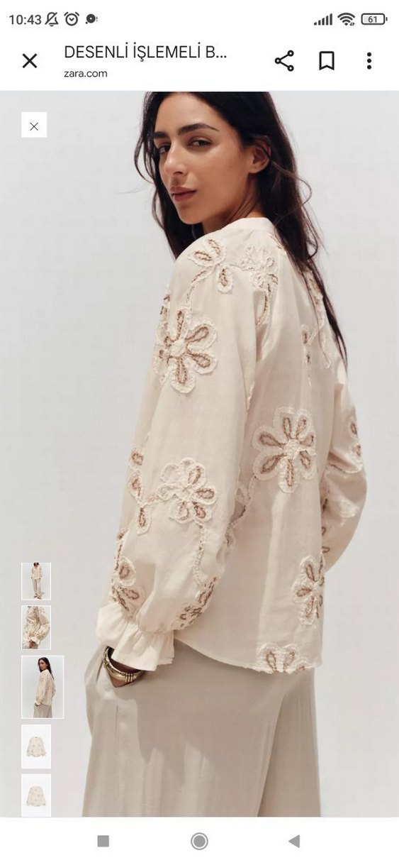Nakışlı Dantel Detaylı Bohem Kadın Bluz - Görsel 3