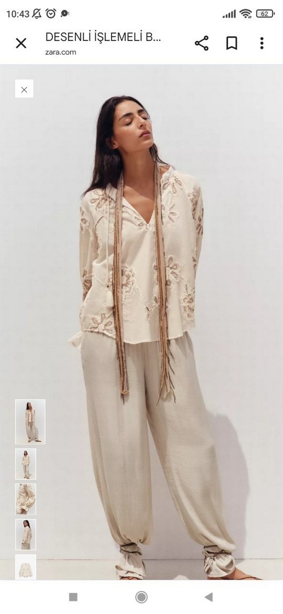 Nakışlı Dantel Detaylı Bohem Kadın Bluz - Görsel 2