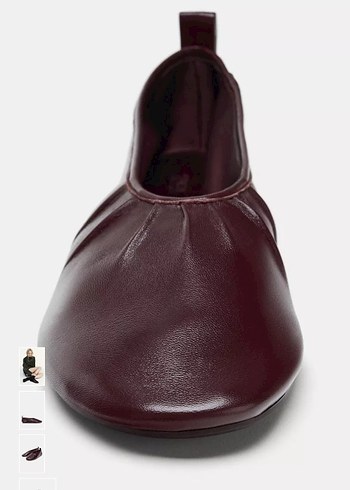 Bordo Deri Kadın Günlük Topuklu Babet - Görsel 2