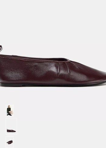 Bordo Deri Kadın Günlük Topuklu Babet - Görsel 4