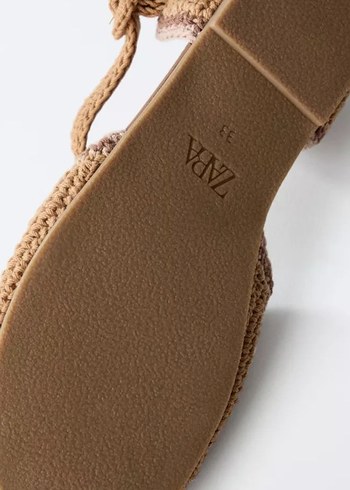 Bej Örgü Kadın Dolgu Topuk Espadril - Görsel 5