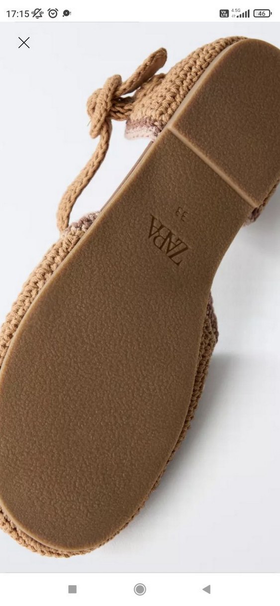 Bej Örgü Kadın Dolgu Topuk Espadril - Görsel 5