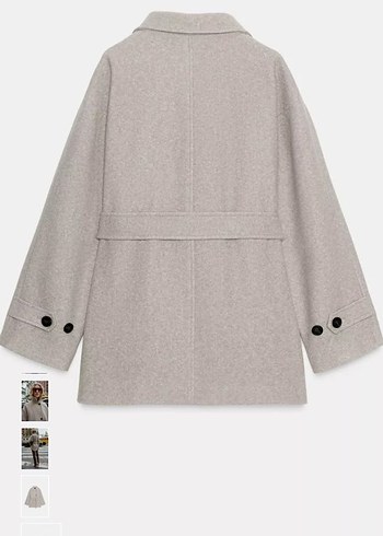 Düğmeli ve Kemerli Bej Kaban - Görsel 6