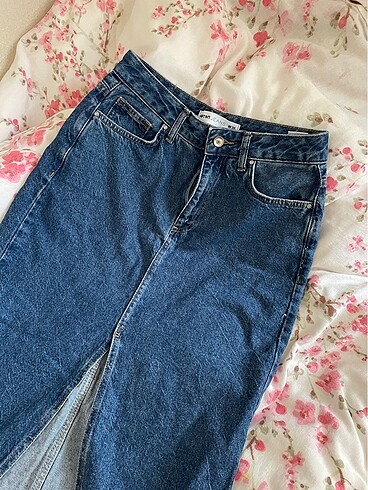Koton jeans yırtmaçlı etek