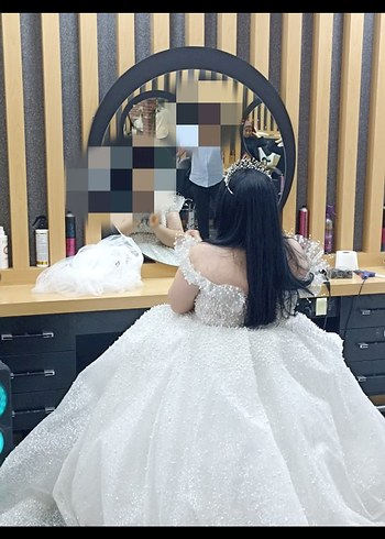 İnci Detaylı Uzun Beyaz Prenses Gelinlik - Görsel 6