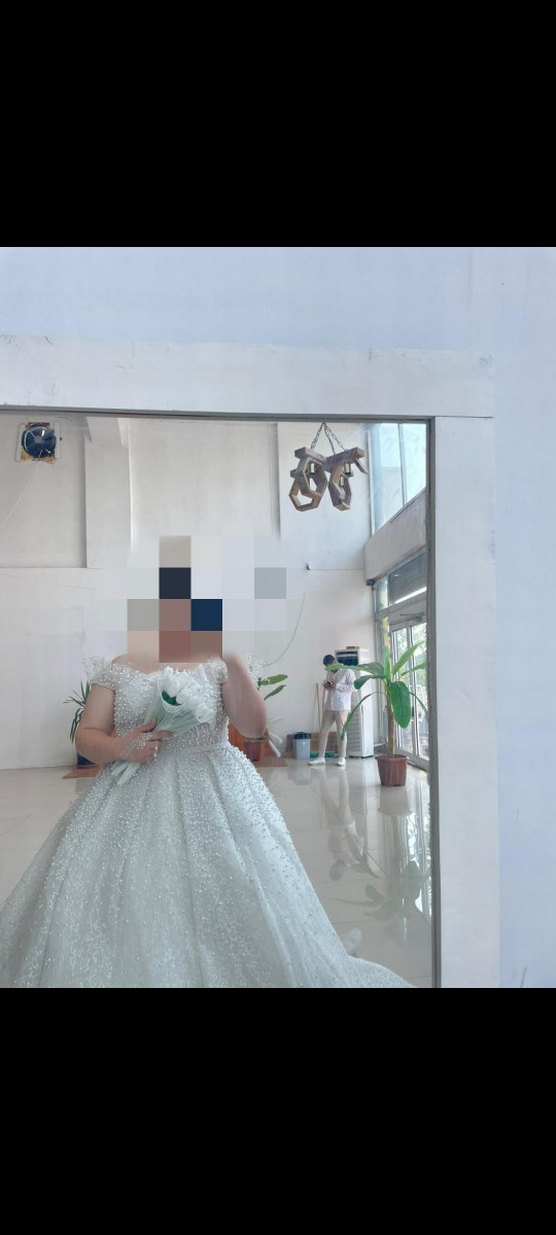 İnci Detaylı Uzun Beyaz Prenses Gelinlik - Görsel 4