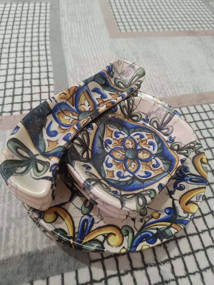 Bohem Çok Renkli Desenli Tabak - Görsel 4