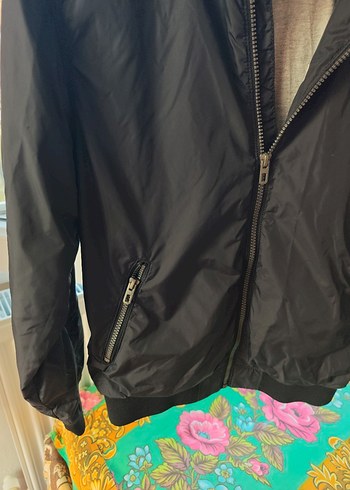 12-13 Yaş Beden Siyah Fermuarlı Street Style Erkek Çocuk Ceket
