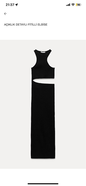 ZARA BEL DETALI ELBİSE CUTOUT