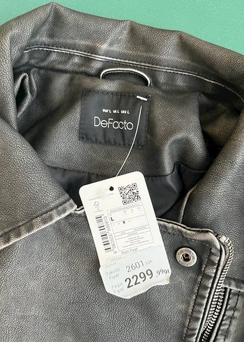 Defacto Gri Denim Biker Kadın Ceket