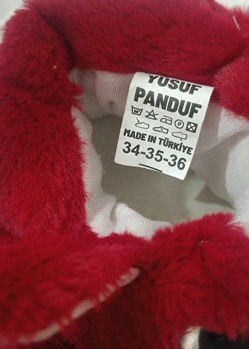 Kırmızı Peluş Hayvanlı Terlik - Görsel 4