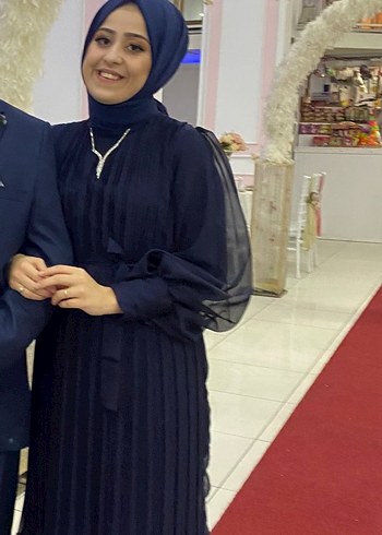 Abiye Uzun Siyah Tesettür Nikah Elbisesi