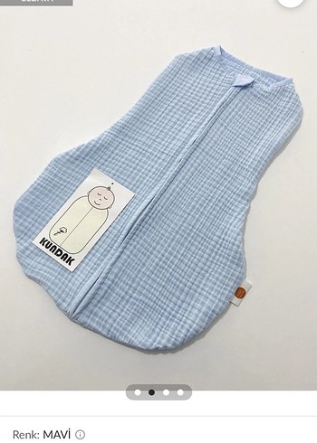 Mavi Keten Bebek Uyku Tulumu - Görsel 3