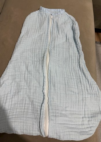 Mavi Keten Bebek Uyku Tulumu - Görsel 4