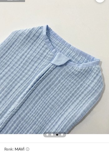 Mavi Keten Bebek Uyku Tulumu - Görsel 2