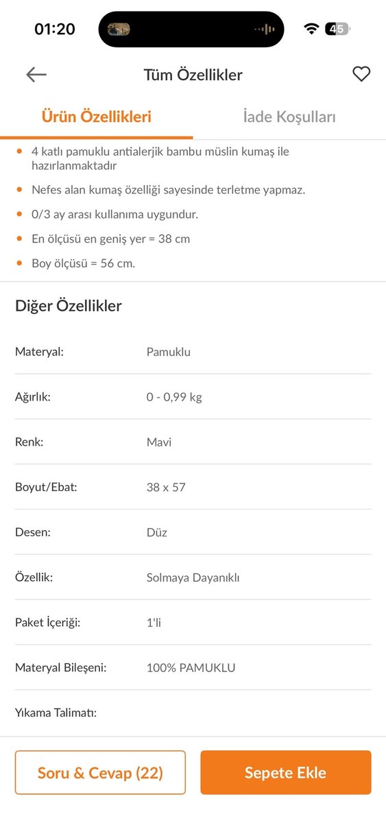 Mavi Keten Bebek Uyku Tulumu - Görsel 5