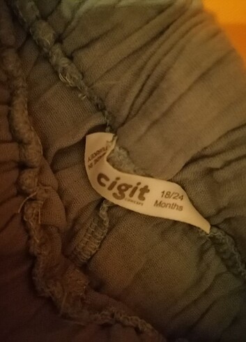 24-36 Ay Beden haki Renk Cigit müslin pantolon