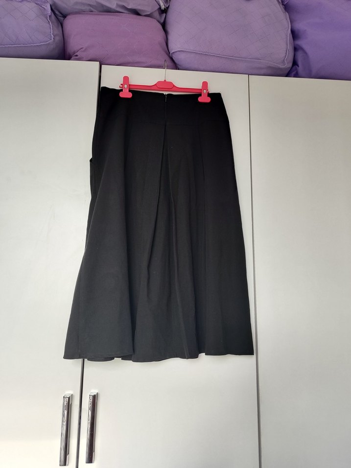 ELEGAN,S MARKA Siyah Pilili Kadın Uzun Etek - Görsel 2