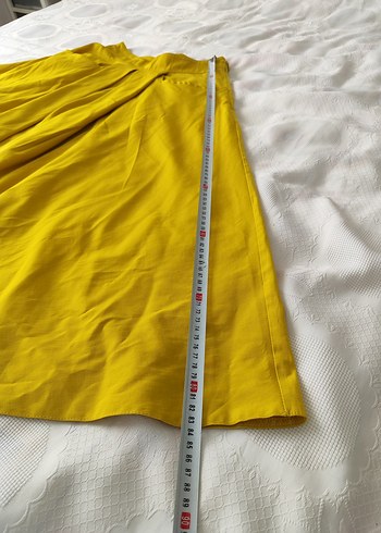 Kadın Sarı Pilili Midi Etek - Görsel 5